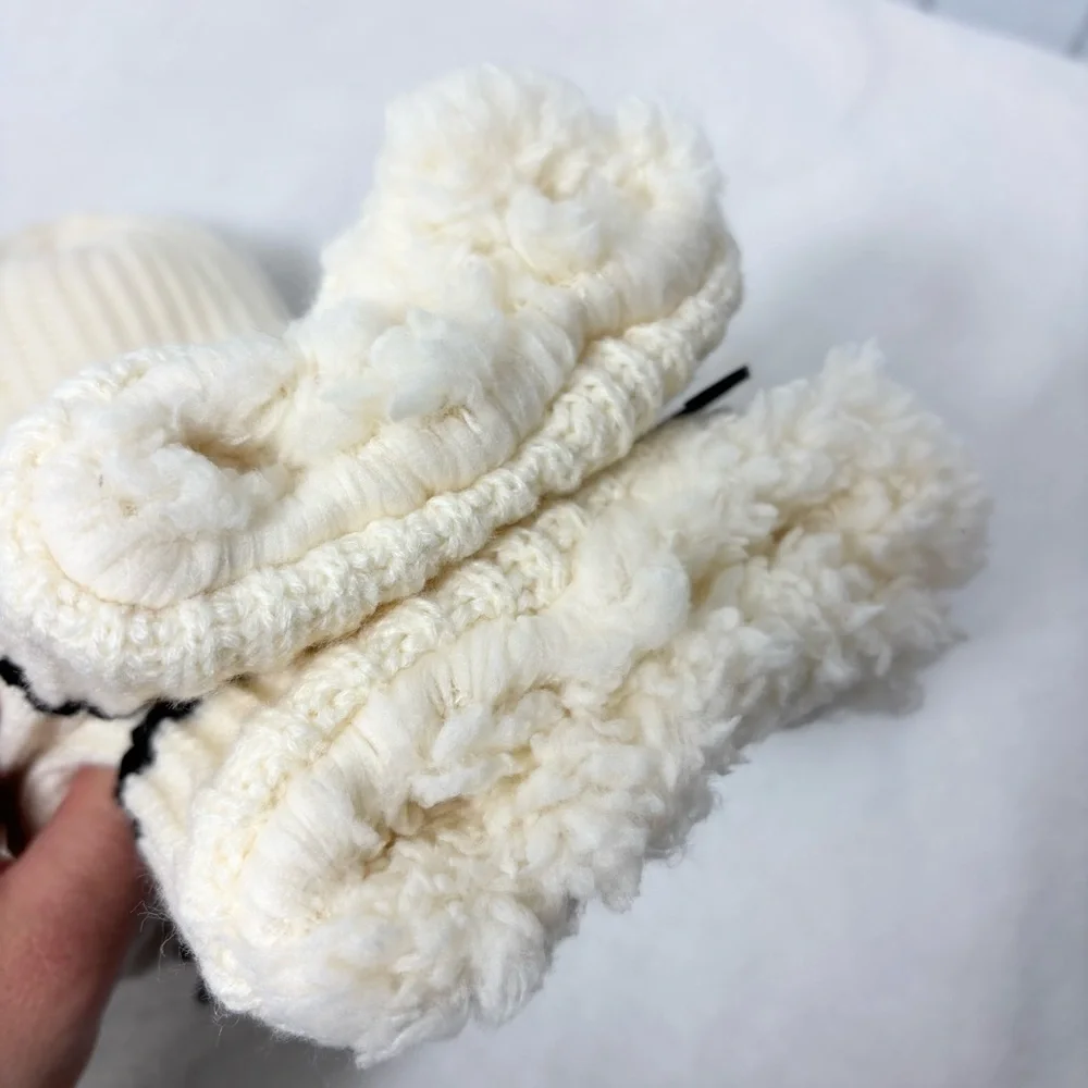 Hunter Cream Cable Knit Socks with Striped Cuff‎ ONe Size Fits Most